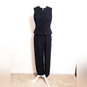 Vintage Donna Morgan One Piece Pantsuit in Black